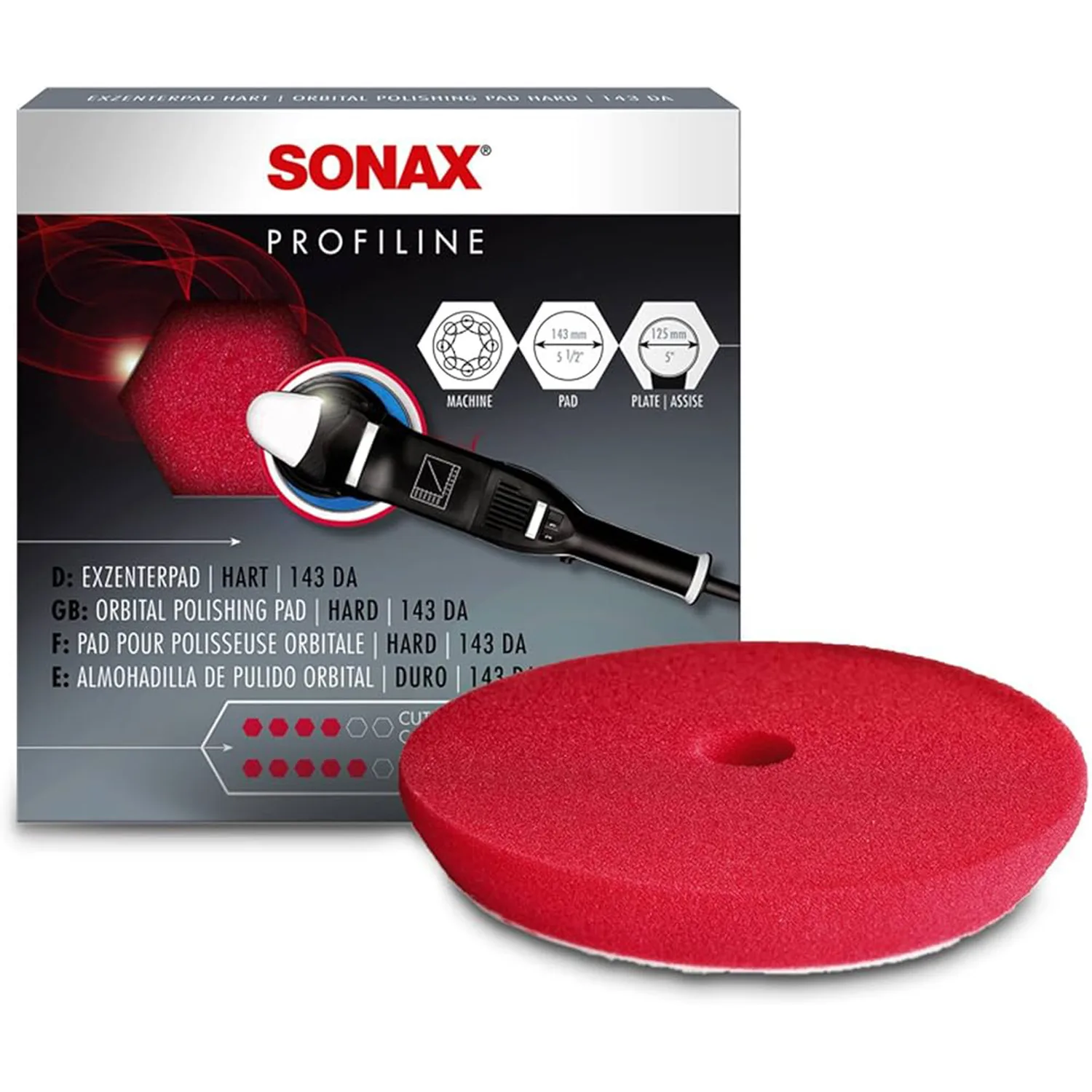 SONAX EXTREME POLISHING SPONGE RED DUAL ACTION-NEW 143 MM