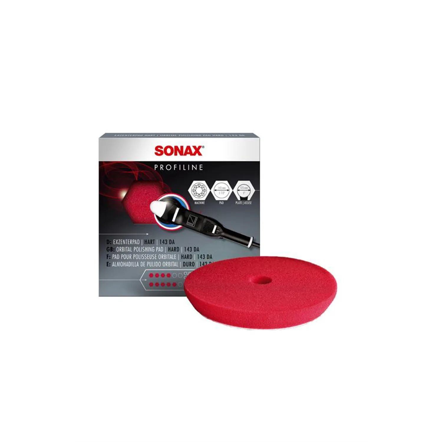 SONAX EXTREME POLISHING SPONGE RED DUAL ACTION-NEW 143 MM